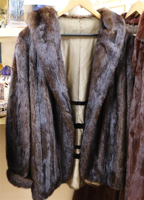 A dark brown mink jacket